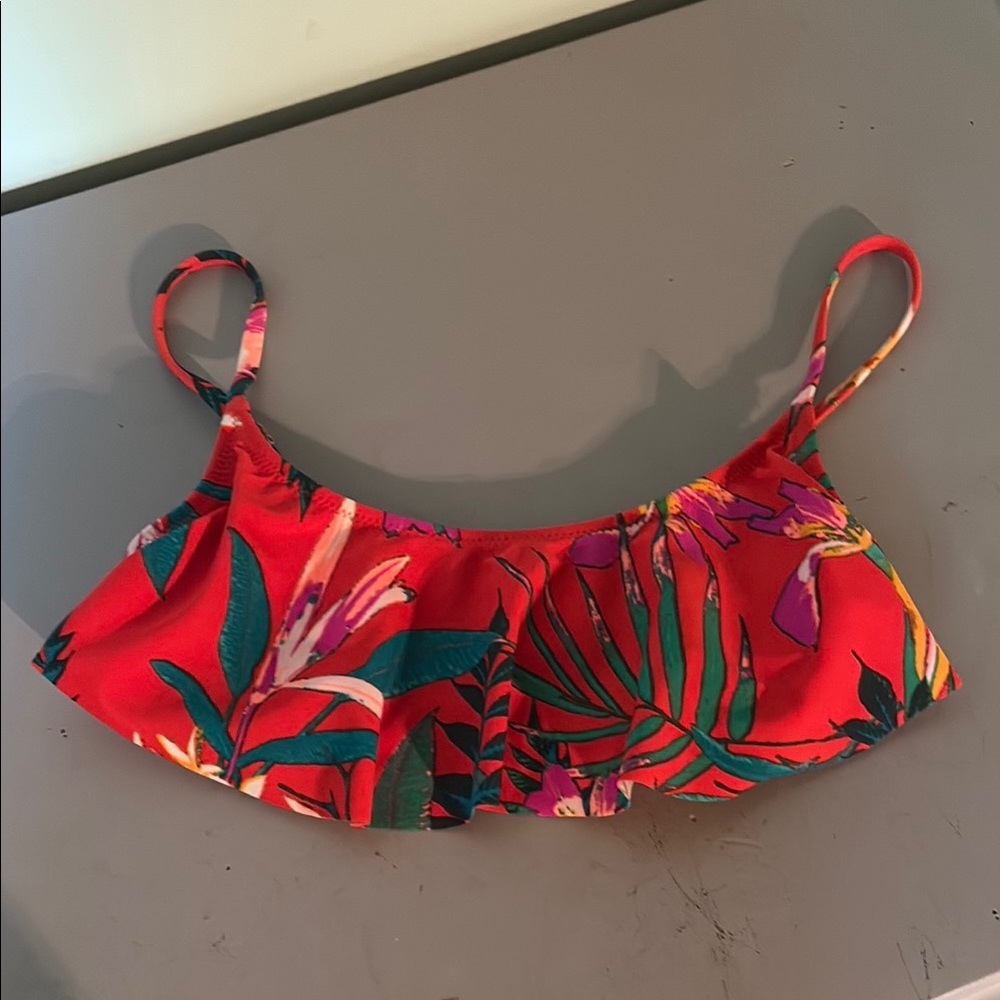 Old Navy Red Floral Bikini Top